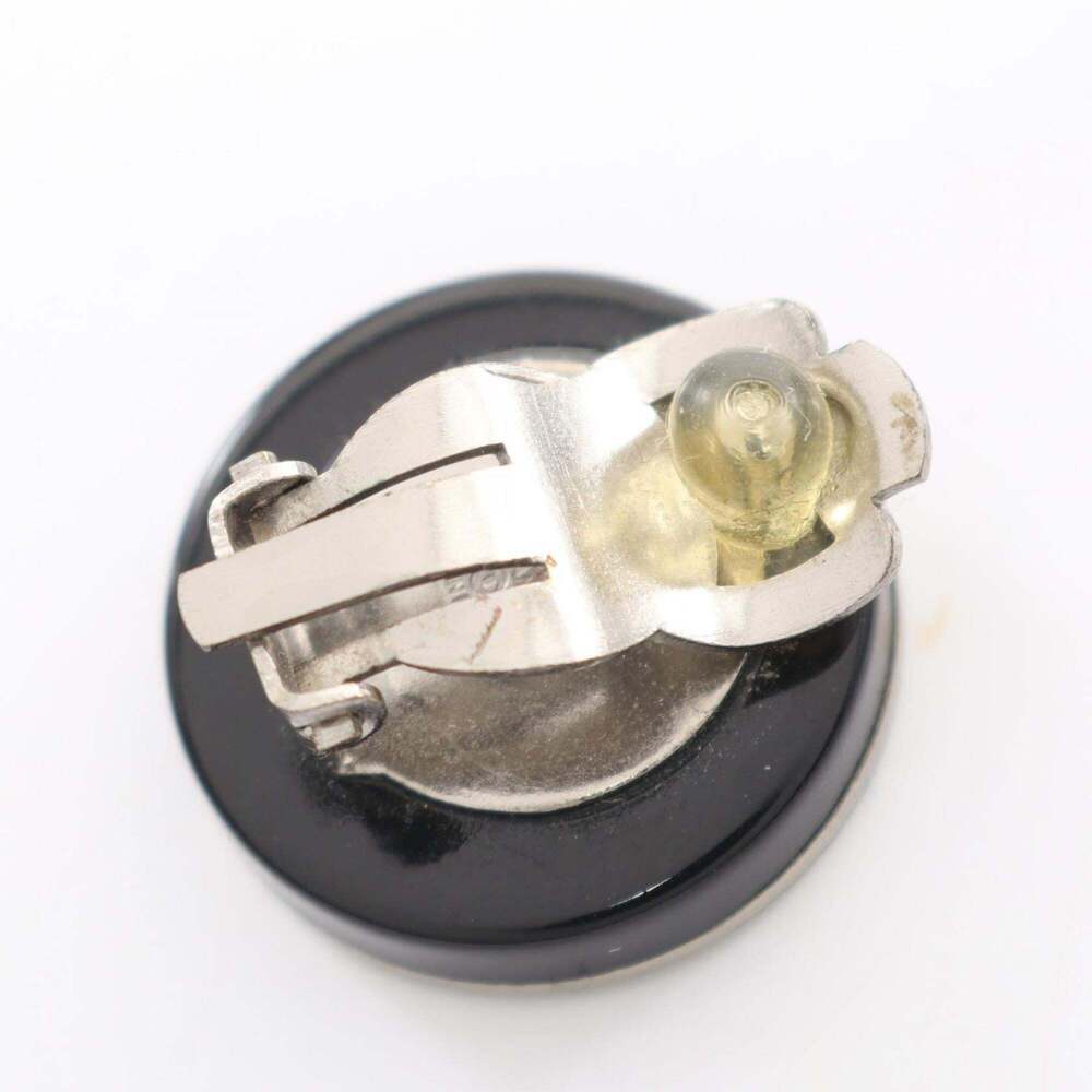 CHANEL Authentic Black Logo Earrings - Picture 6 of 8